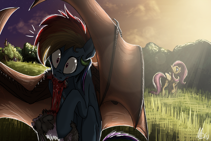    ? My Little Pony, Rainbow Dash, Fluttershy, Grimdark, Darkpony