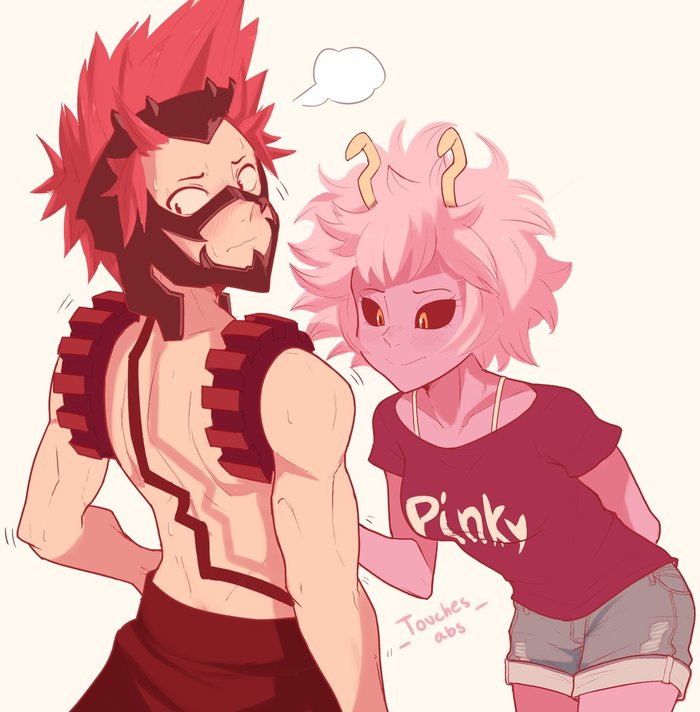 Boku no hero academia - Аниме, Anime Art, Boku no Hero Academia, Ashido mina, Eijiro Kirishima, Длиннопост