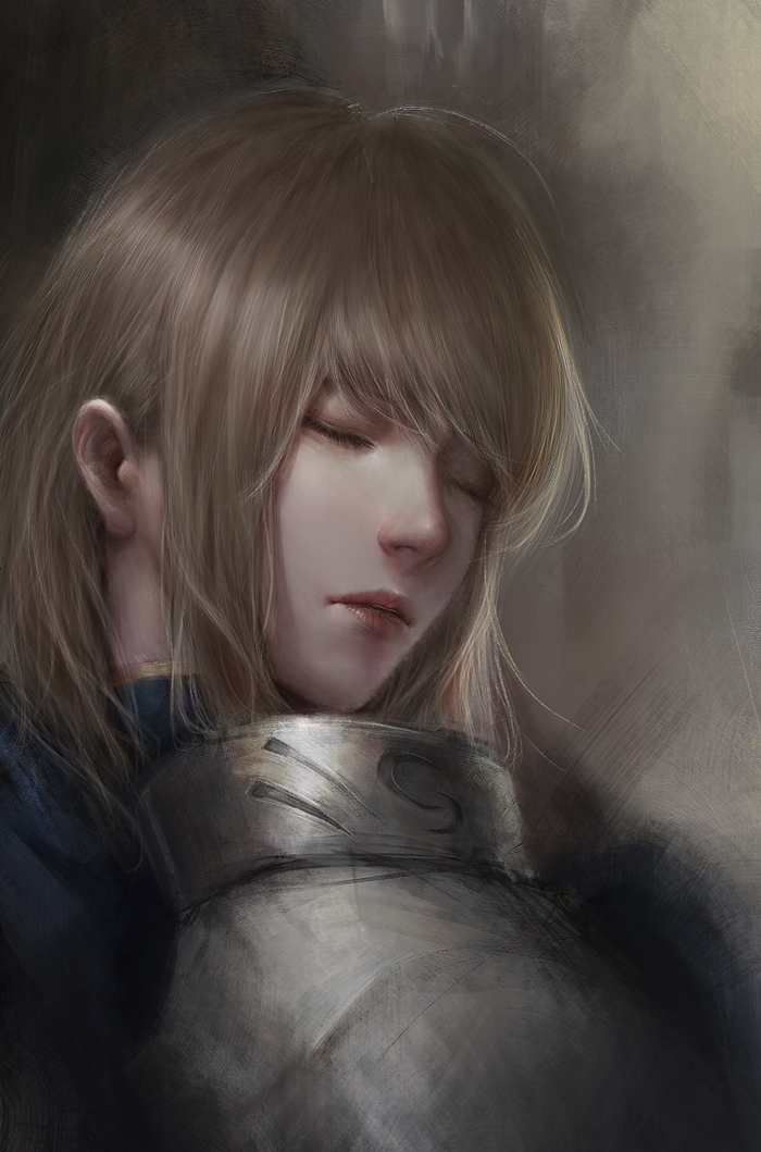 Sleep well, brave knight, your battle is long over. - Anime, Anime art, Fate-stay night, Saber, Artoria pendragon, 