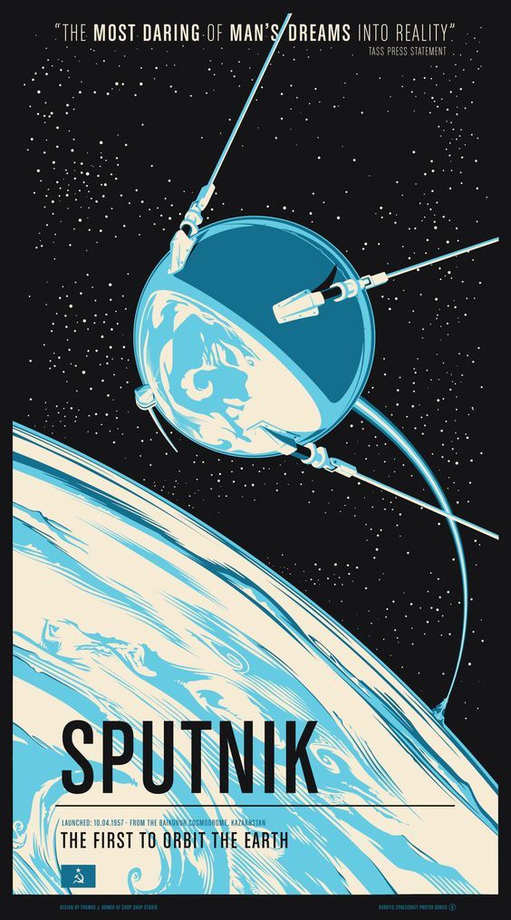 artificial satellites - Poster, Space, Universe, Longpost