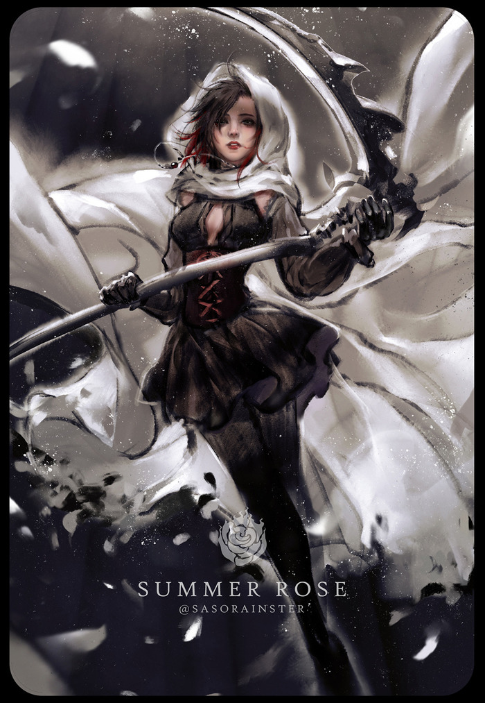 Summer Rose Anime Art, , RWBY, Summer Rose, Sasorainster