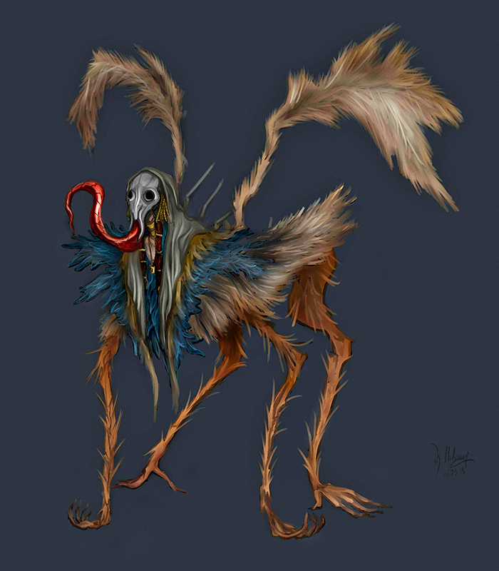 First monster or trying in CG Concept - My, Drawing, Photoshop, I draw as much as I can, SAI, Challenge, , Painting, Longpost