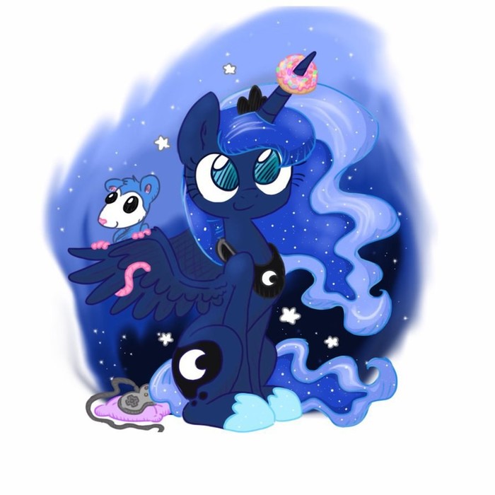 Moon - My little pony, PonyArt, Drawing, moon, Alicorn, Princess luna