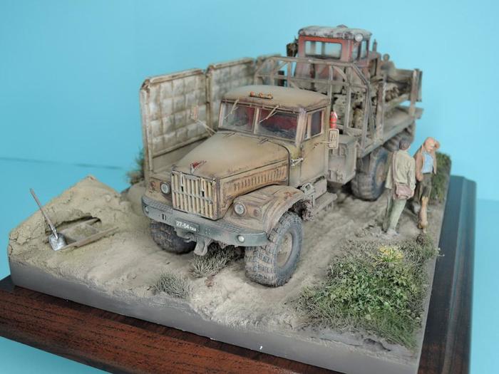Where is the driver? - Diorama, Modeling, Stand modeling, 1:43, Humor, Russia, Technics, Longpost