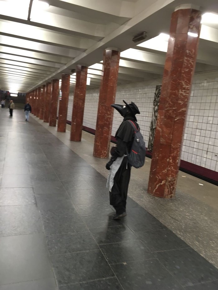 Suddenly in the subway - My, Metro, Plague Doctor