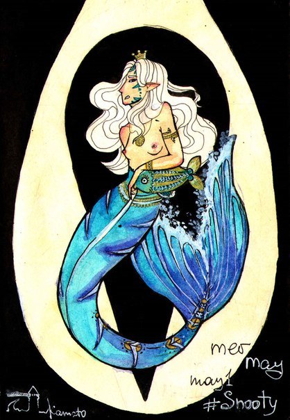 Mermay2018_snooty - NSFW, My, , , Mermay, Mermaid, Drawing