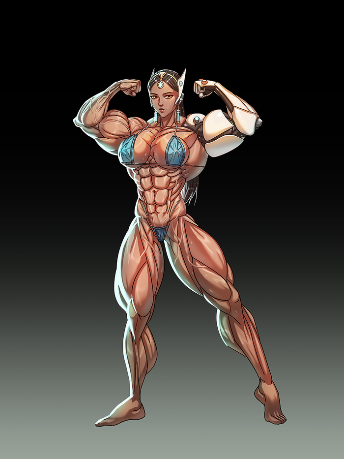 Symmetra - NSFW, , Art, Strong girl, Sleep-Sleep, Bodybuilders, Body-building, 