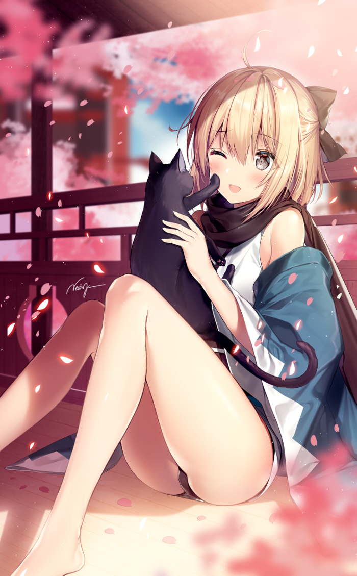 Anime Art - Anime Art, Аниме, Fate Grand Order, Pixiv, Sakura Saber, Okita Souji