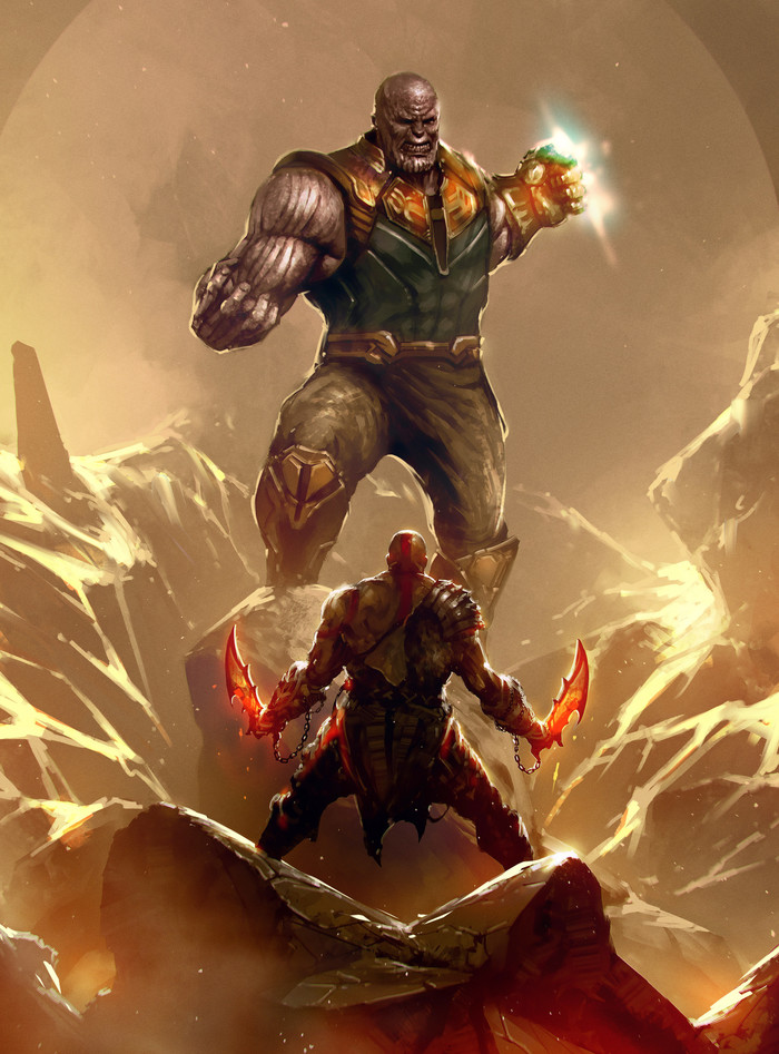 Thanos vs Kratos - Kratos, God of war, Games, Game art, Marvel, 