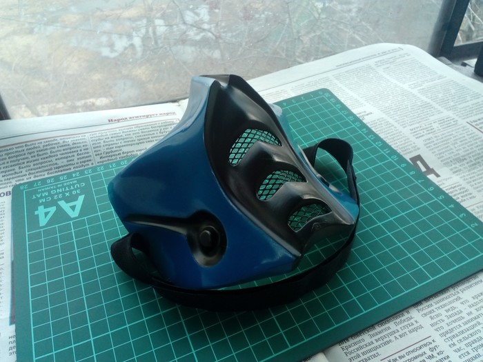 Subjiro mask from the game Mortal Kombat) - My, Pepakura, Craft, Craft, Masks, Mask, Papercraft, 