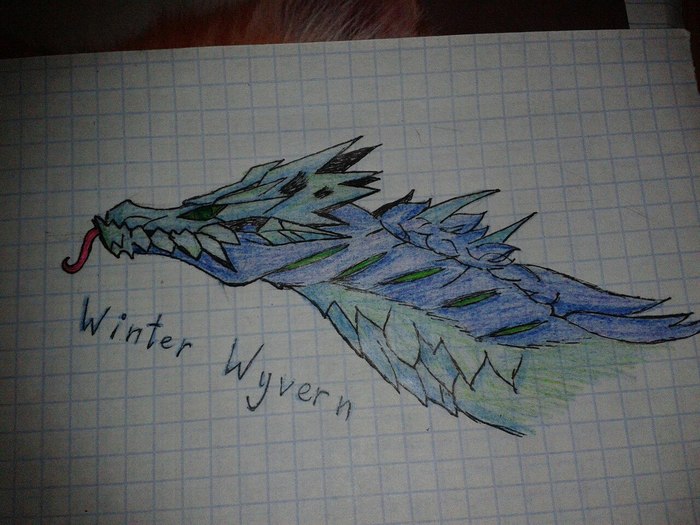 Winter Wyvern character of the game DOTA2 (2016) - My, Dota 2, Pencil drawing, Winter, Characters (edit), Dota, Gamers, Game art, Drawing