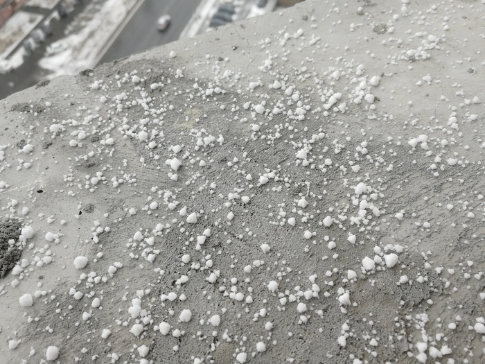 I love hail in early May) - My, My, Surgut, Hail, Weather