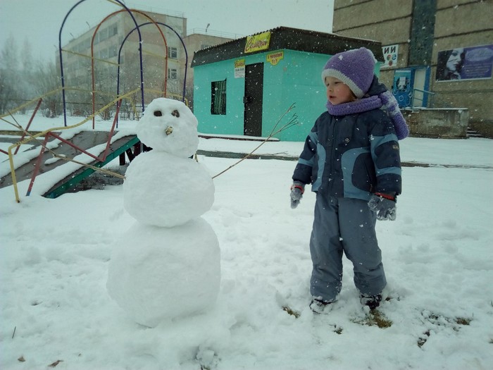 May Snow - My, Siberia, Snow, snowman, May