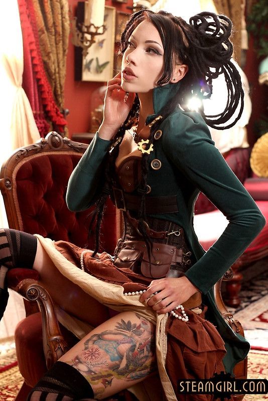 Steampunk - Tattoo, Steampunk, Cosplay, Girls