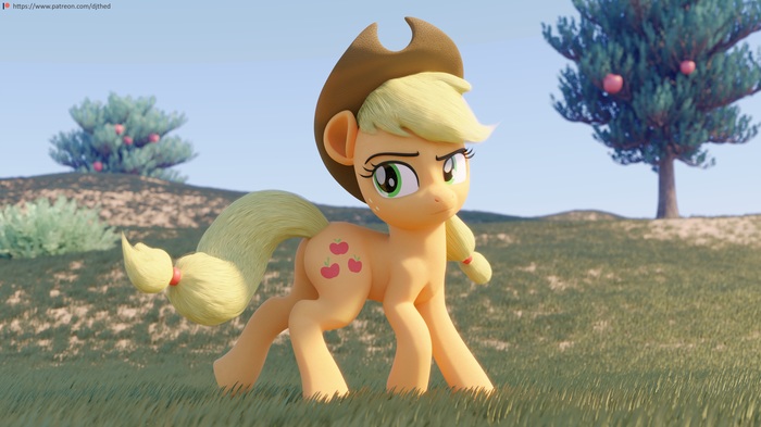 Wandering Applejack - Djthed, My Little Pony, Applejack, Blender