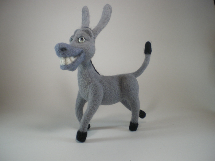 Donkey - My, Dry felting, Handmade, Donkey, Presents, Wool toy, Needlework without process