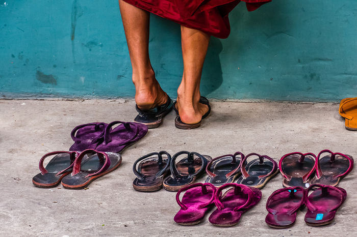 hour of prayer - Mandalay, Buddhist monks, Myanmar, Traditions, Shoes, Temple, My, Prayer