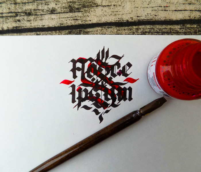 Nosce te Ipsum. - My, Art, Black, Calligraphy, Longpost, Gothic