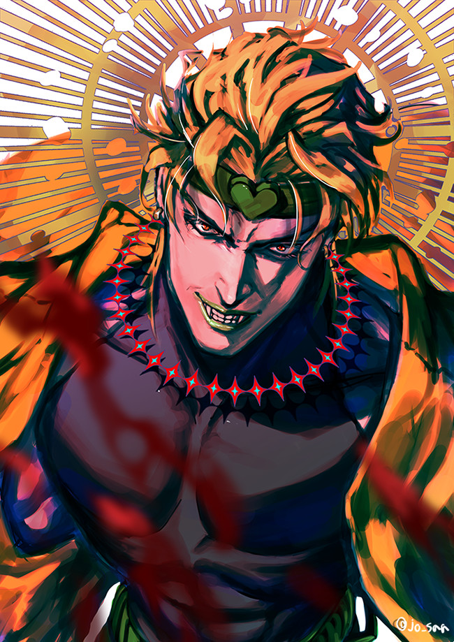 Dio Brando (DIO) - Anime Art, Аниме, Jojos Bizarre Adventure, Twitter, Artstation, Pixiv, Арт, Длиннопост