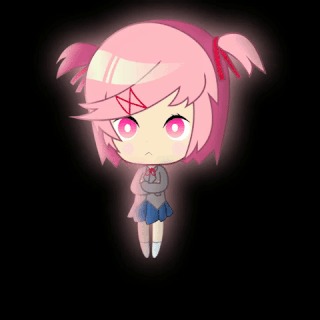 DDLC magick Doki Doki Literature Club, Sayori, Natsuki, Monika, Гифка, Визуальная новелла