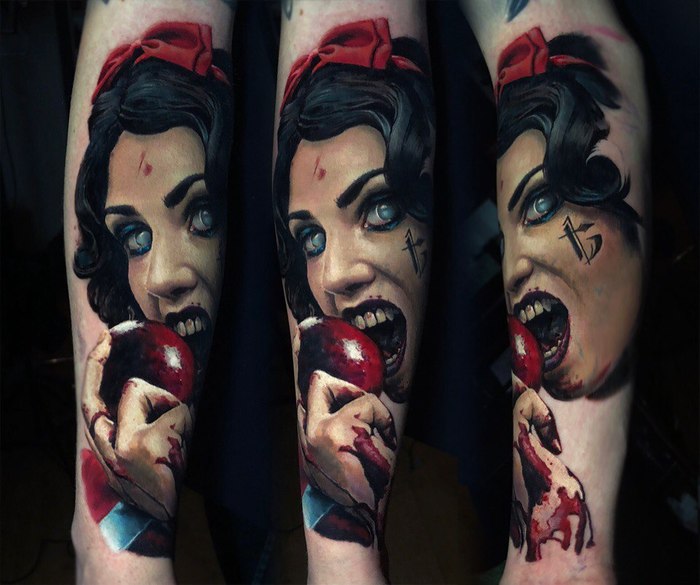 And when Snow White got up from the grave... - Tattoo, Tattoo on the arm, Snow White, Realism, 