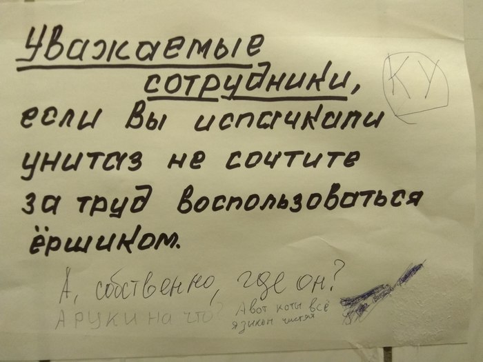 Туалетное творчество - Моё, Туалет, Универ, Ершик