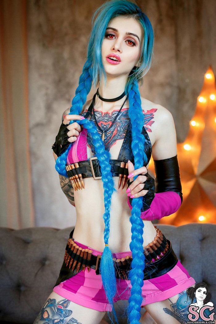 Avrora Suicide - NSFW, Suicide girls, Cosplay, Tattoo, League of legends, Jinx, Longpost