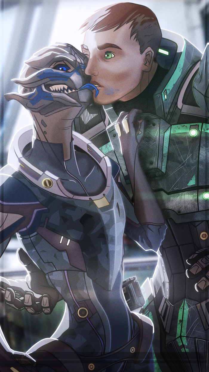 Get Over Here, Gunny! - Art, Mass effect, Turians, Lick