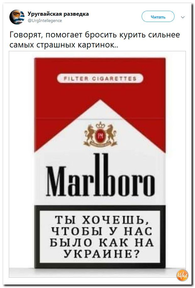 Политота, как страшилка. Еще можно про скрепы и лодку)) - Политика, Юмор, Marlboro, Nyka, Twitter