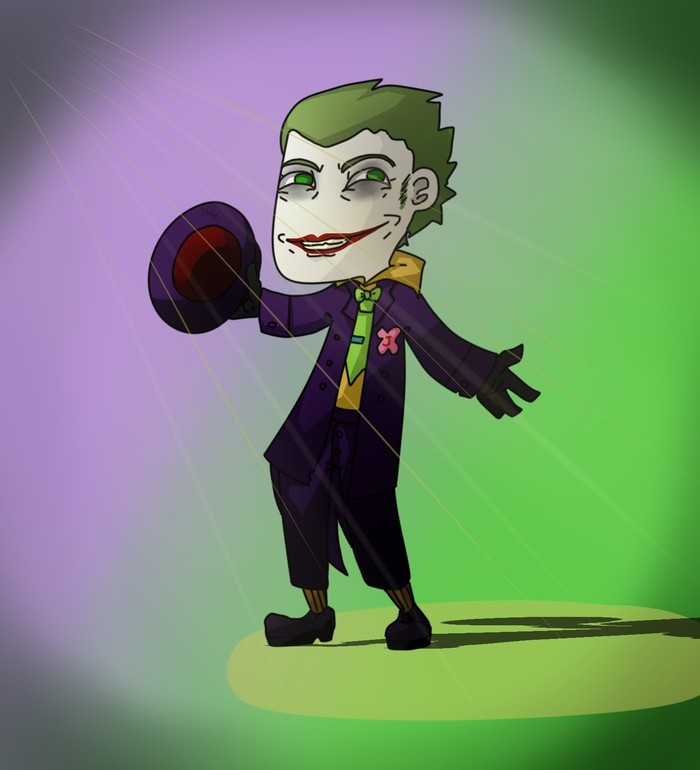 Joker. - My, My, First post, Joker, Drawing, Batman