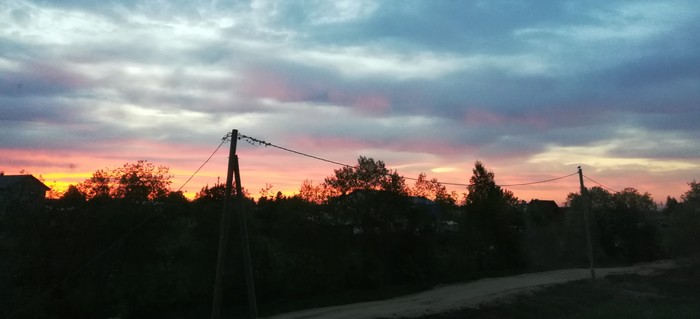 Pink sunset over our house - My, The photo, Sunset, Карелия