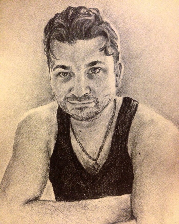 Portrait of a friend 2. - Pencil drawing, My, Portrait by photo