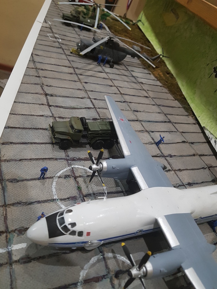 Diorama Preliminary preparation - My, Stand modeling, Airplane, AN-26, Mi-8, Ural, Zil, Longpost