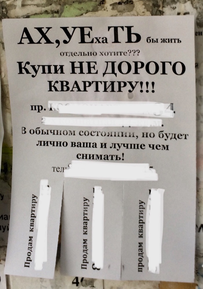 Гении маркетинга! - Покупка недвижимости, Маркетинг, Что происходит?, Объявление