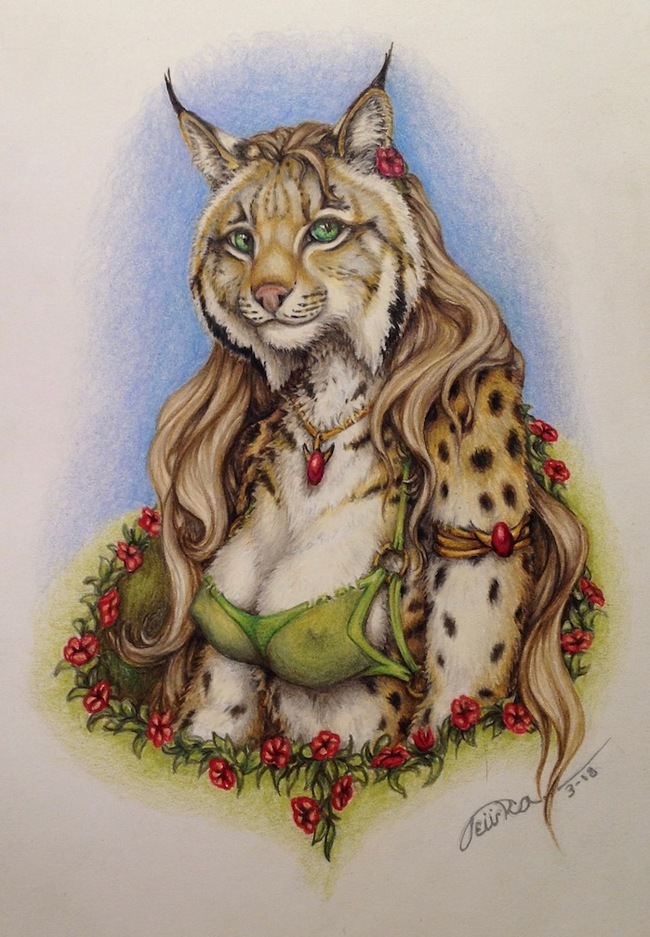 Lady Lynx - Furry, Art, Anthro, Lynx, Furry art, Teiirka