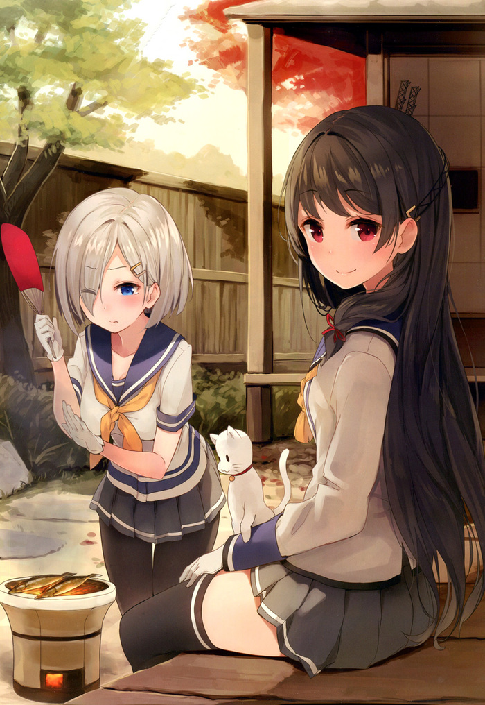 Isokaze and Hamakaze - Kantai Collection, Hamakaze, Isokaze, Аниме, Anime Art