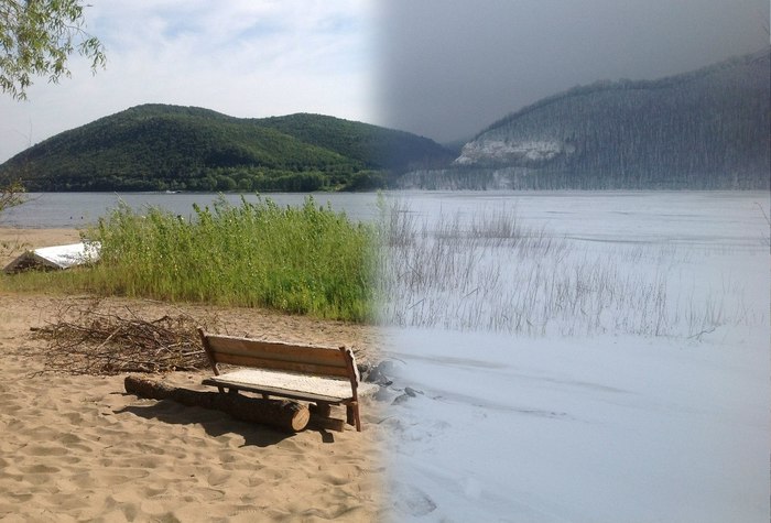 Golodny Island (Samara region) 07.2013 & 01.2013 - My, Winter, Summer, Volga river