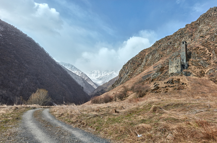 Combat towers in the Argun Gorge - My, Chechnya, , , The mountains, Spring