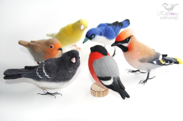 Bird market. Birds made of wool. - My, Birds, Needlework, Needlework without process, Dry felting, Author's toy, Felt