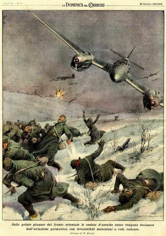 Italian propaganda about the battles on the Eastern Front - Propaganda, Italy, , Magazine clippings, Story, The Second World War, Longpost, Clippings from newspapers and magazines