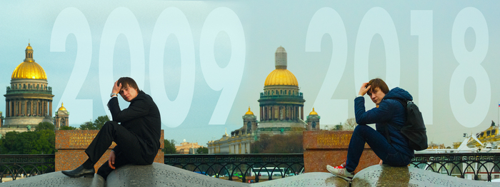 Peter, then and now. - My, Saint Petersburg, The photo, Collage, Portrait