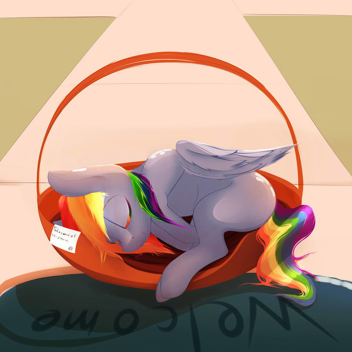 Please take care of her - My little pony, Rainbow dash, PonyArt, Chapaevv