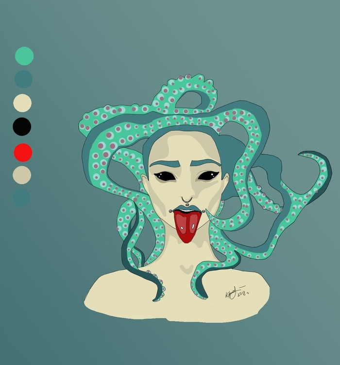 Gorgon - My, Medusa Gorgon, Drawing, Girls, Portrait, Digital drawing