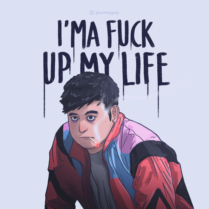 I'm burning my life - My, Art, Illustrations, Poster, Joji, Filthy Frank