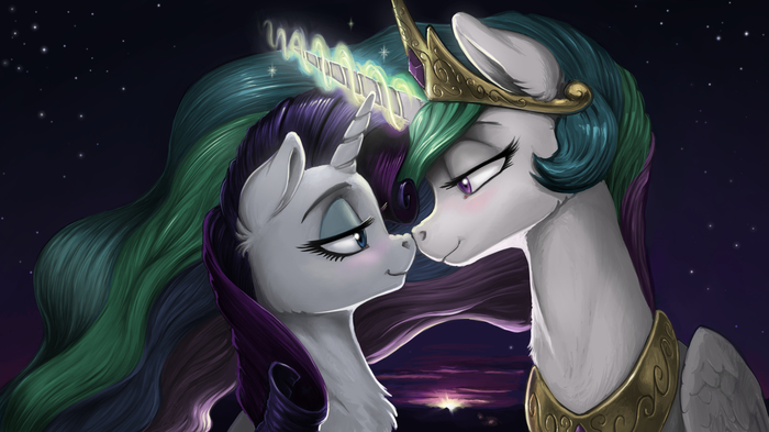 Sunboop - My Little Pony, Rarity, Princess Celestia, Шиппинг, MLP Lesbian, Amarynceus