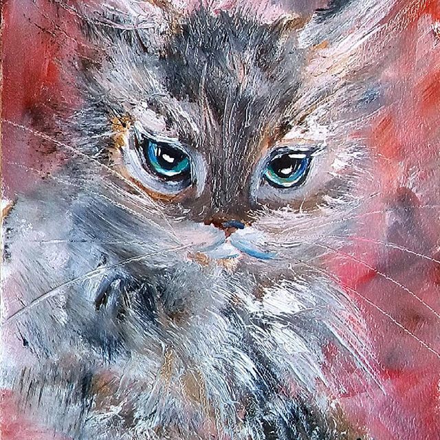 Series Catomania=Catoil. Kyiv. - My, cat, Kittens, , Oil painting