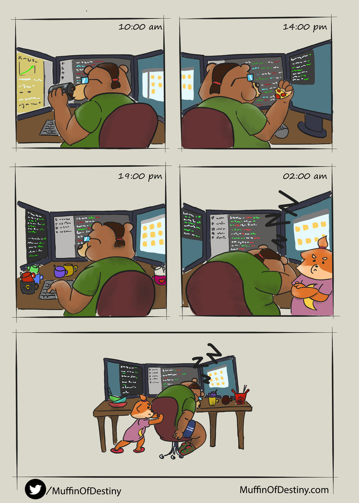 While (!bear->isSleeping) {} - My, Comics, Programmer, Programming, IT, IT humor, Web comic, , Humor