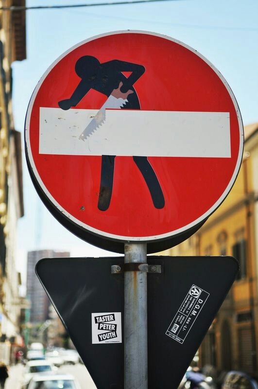 Street art on signs - Signs, Street art, Pinterest, A selection, Longpost, Road sign