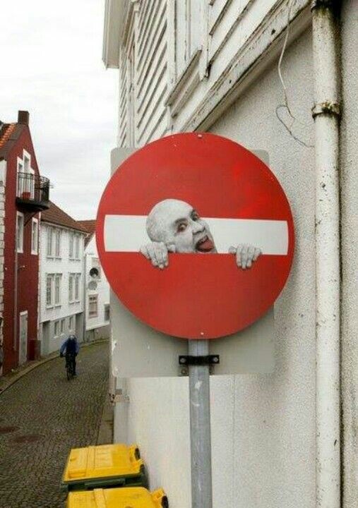 Street art on signs - Signs, Street art, Pinterest, A selection, Longpost, Road sign