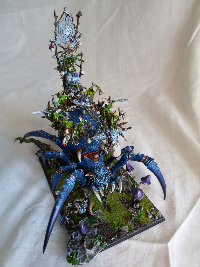 Arachnarok Spider [Warhammer Fantasy Battles] - My, Warhammer fantasy battles, Miniature, Painting miniatures, Needlework without process, Longpost
